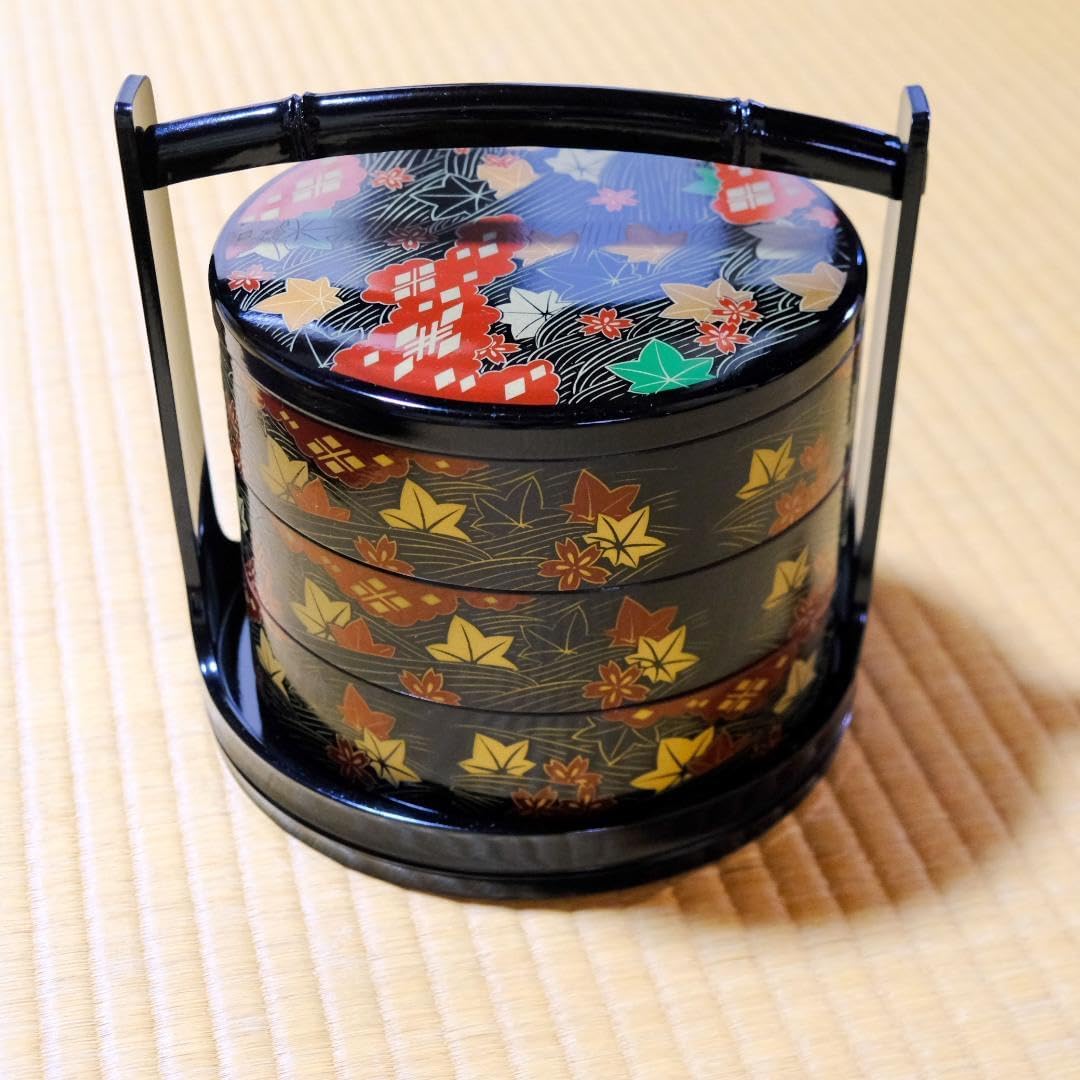 三段重　丸盆 三段重 丸盆